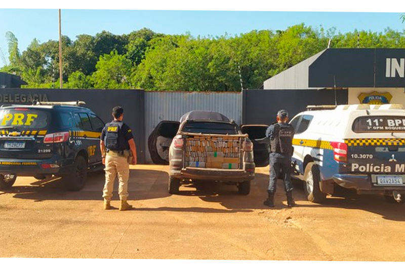 PRF, com apoio da PM, apreende uma tonelada de maconha no interior de MS